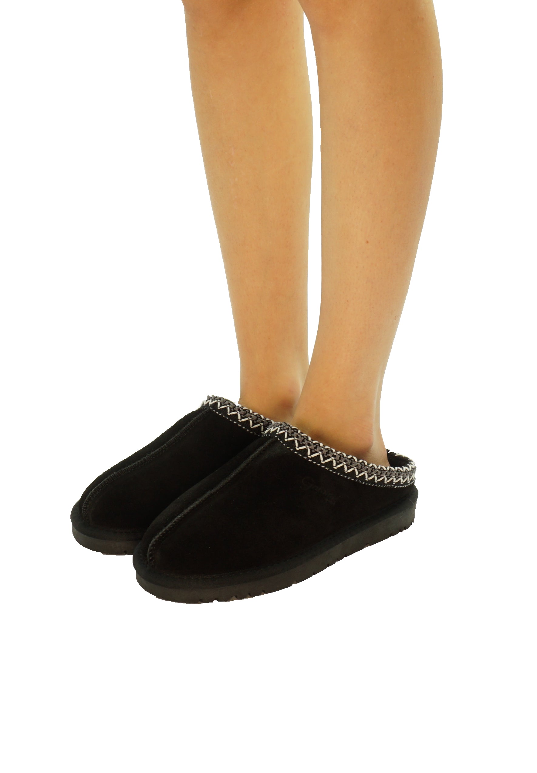 Slipper donna Jessica color Nero in pelle scamosciata