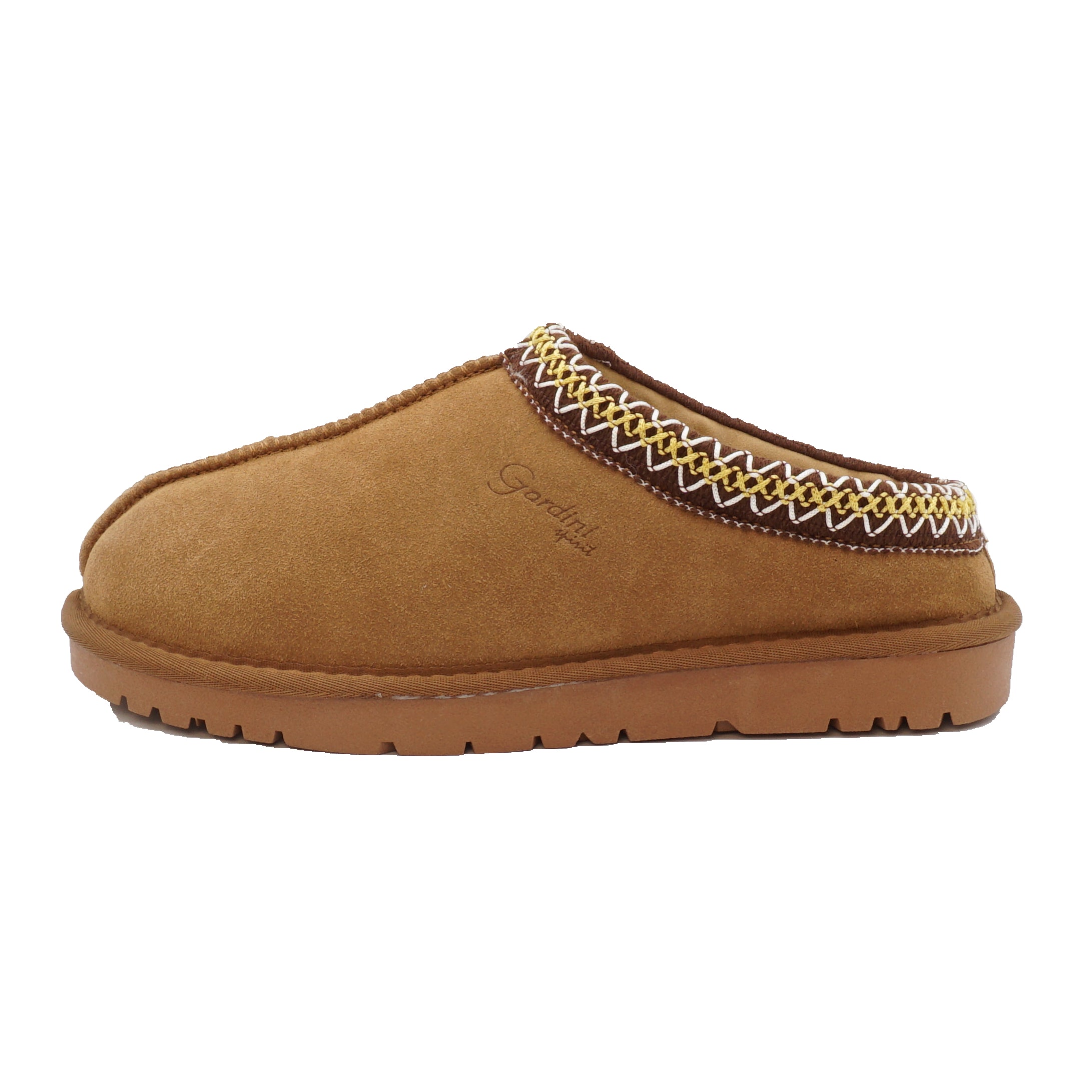 Slipper donna Jessica color Camel in pelle scamosciata