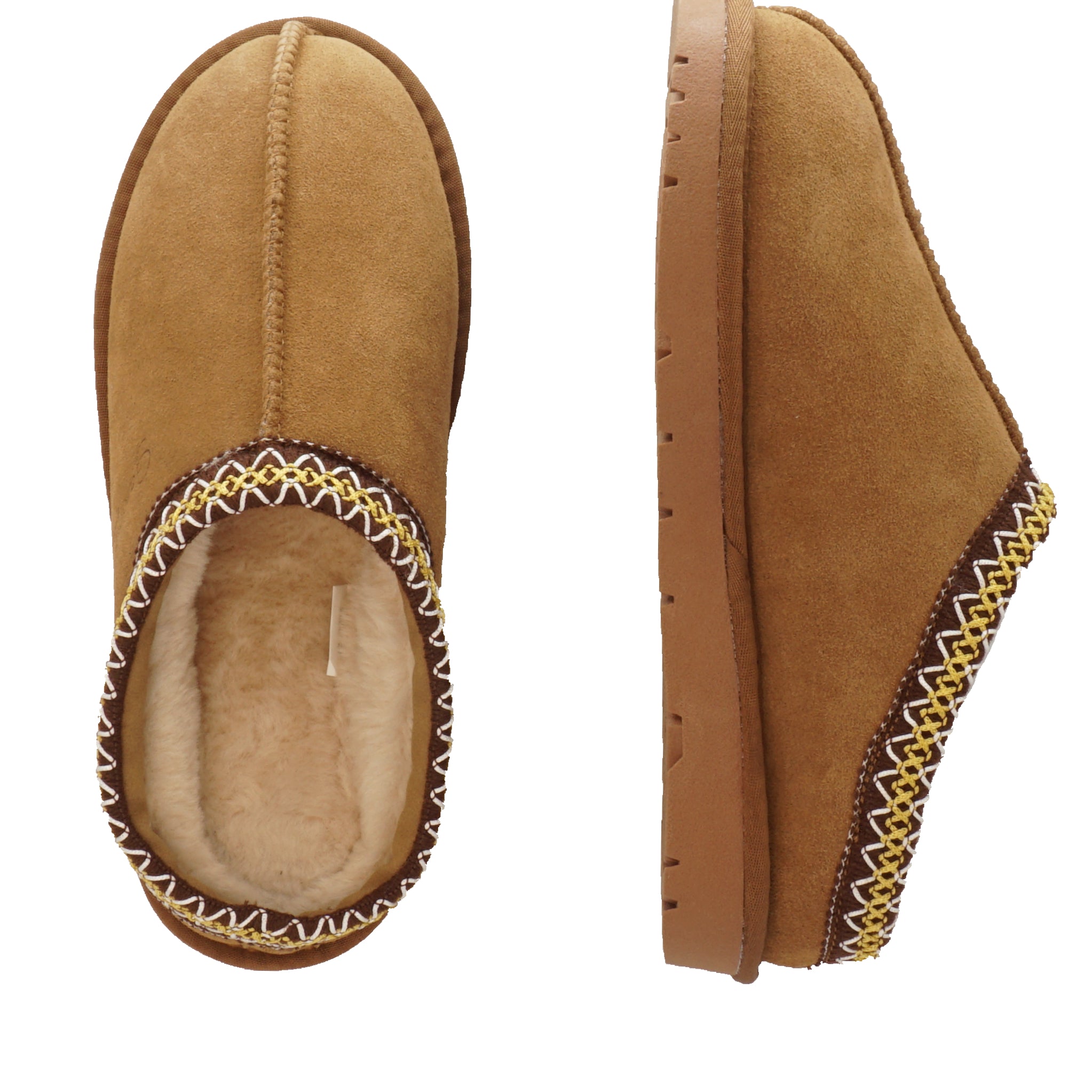 Slipper donna Jessica color Camel in pelle scamosciata