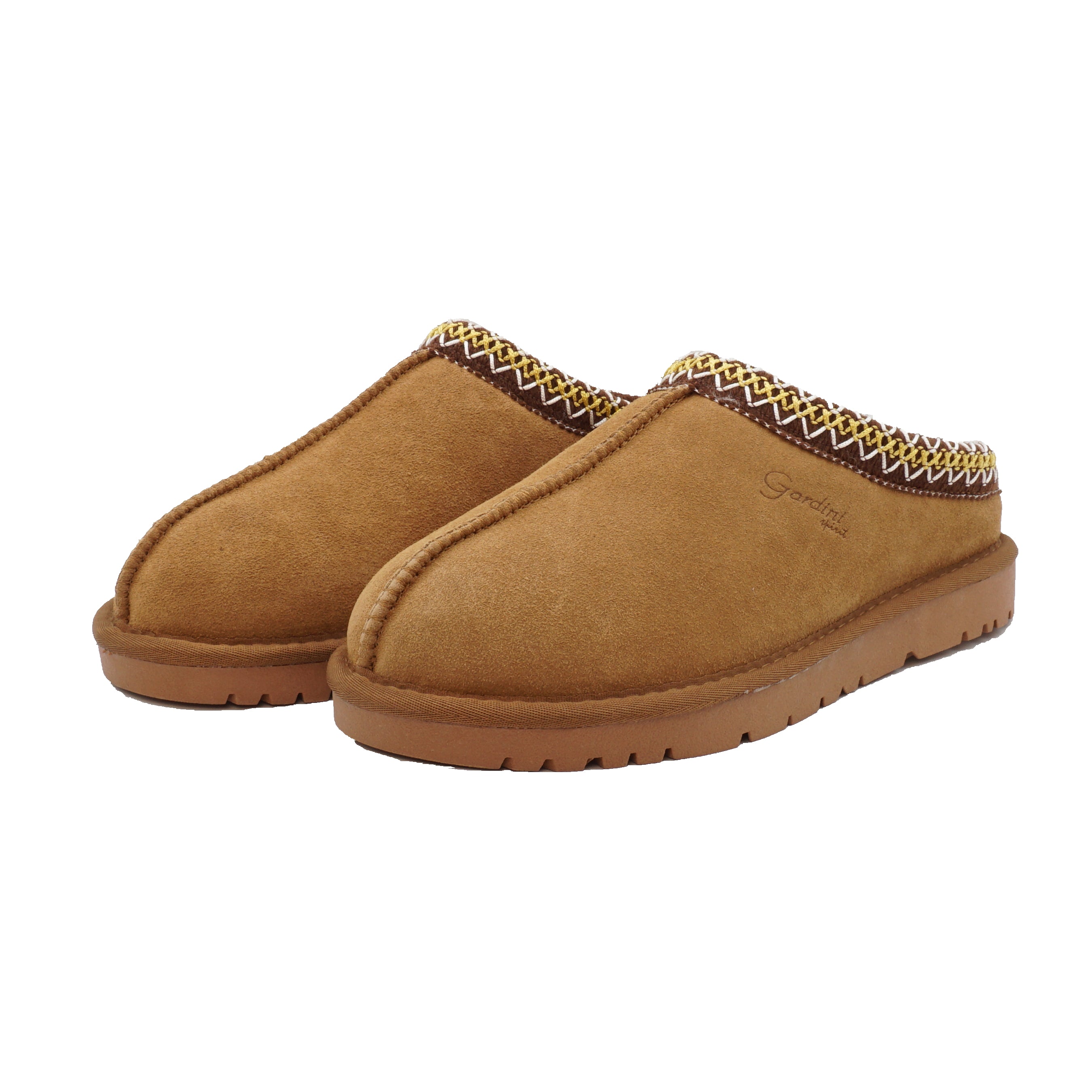 Slipper donna Jessica color Camel in pelle scamosciata