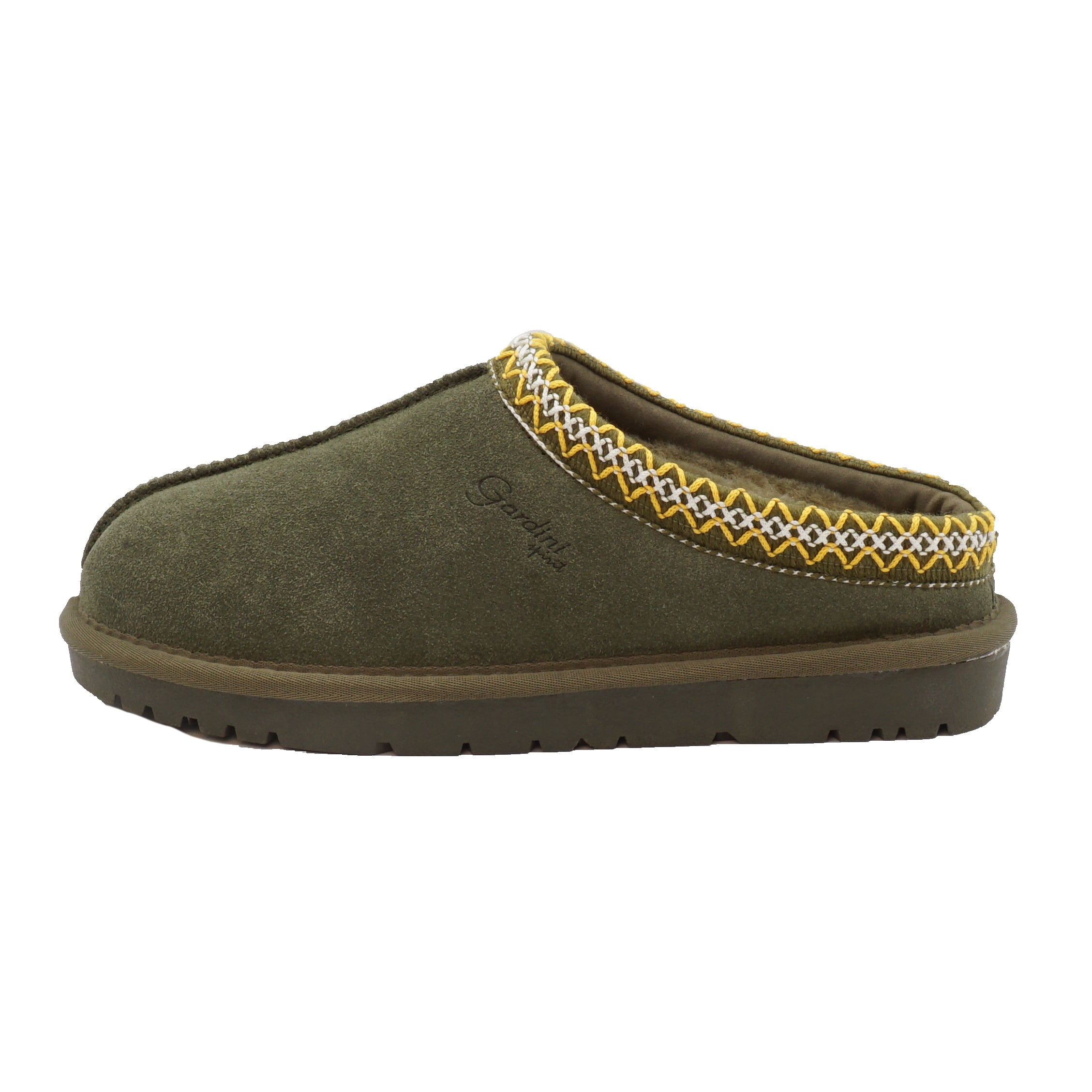 Slipper donna Jessica color Verde Oliva in pelle scamosciata