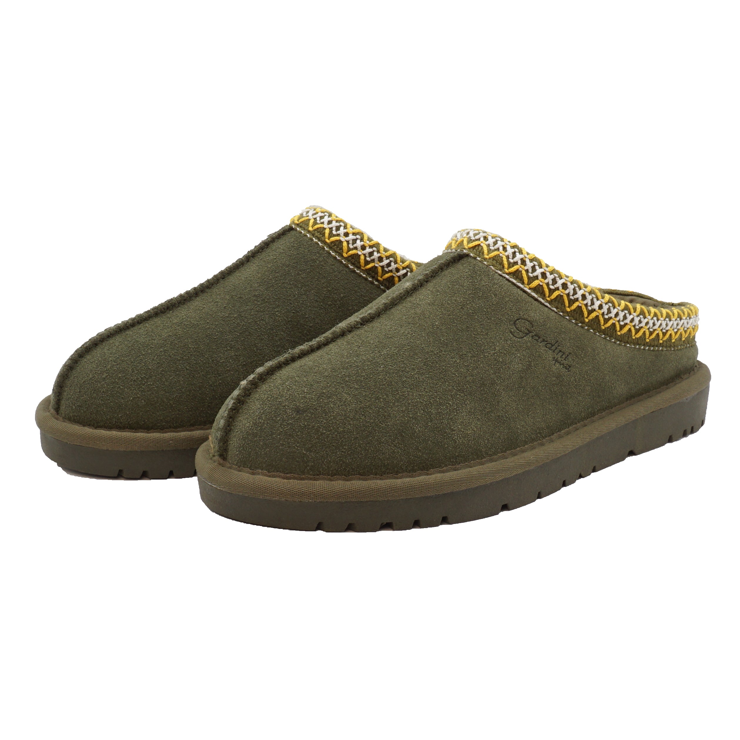 Slipper donna Jessica color Verde Oliva in pelle scamosciata