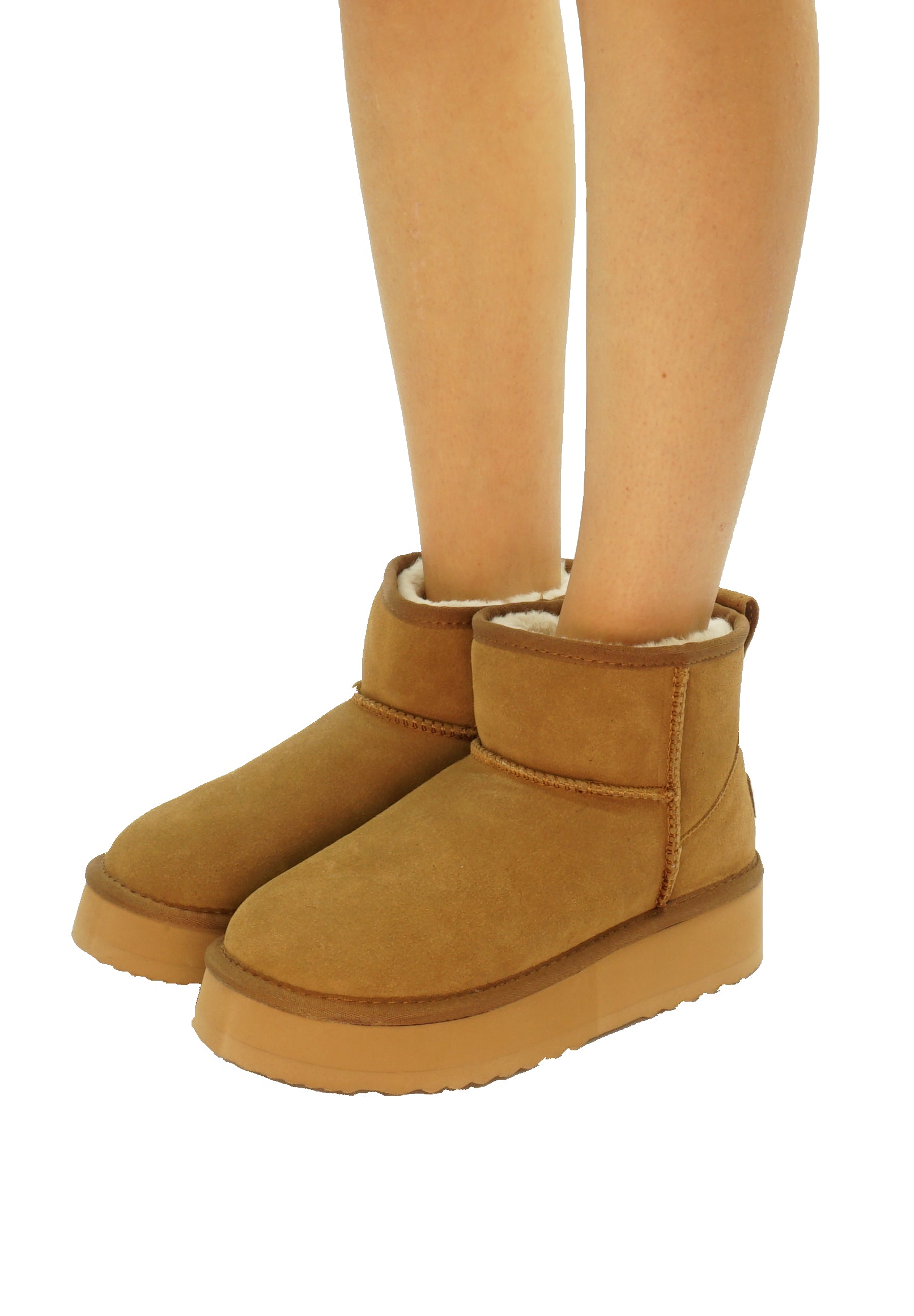 Stivaletto donna Francine color Camel in pelle scamosciata