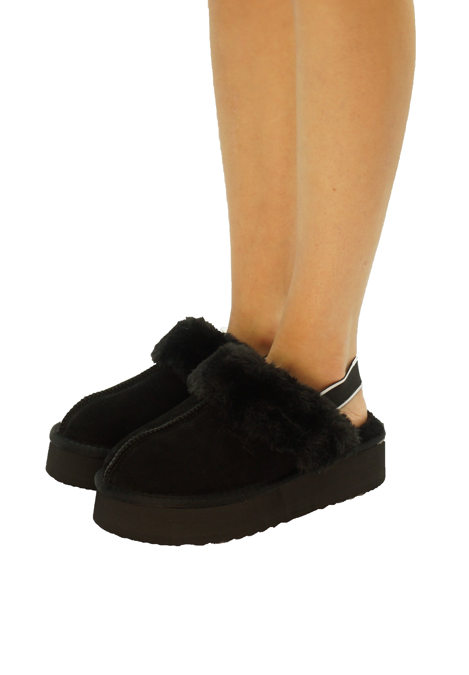 Slipper donna Claire color Nero in pelle scamosciata