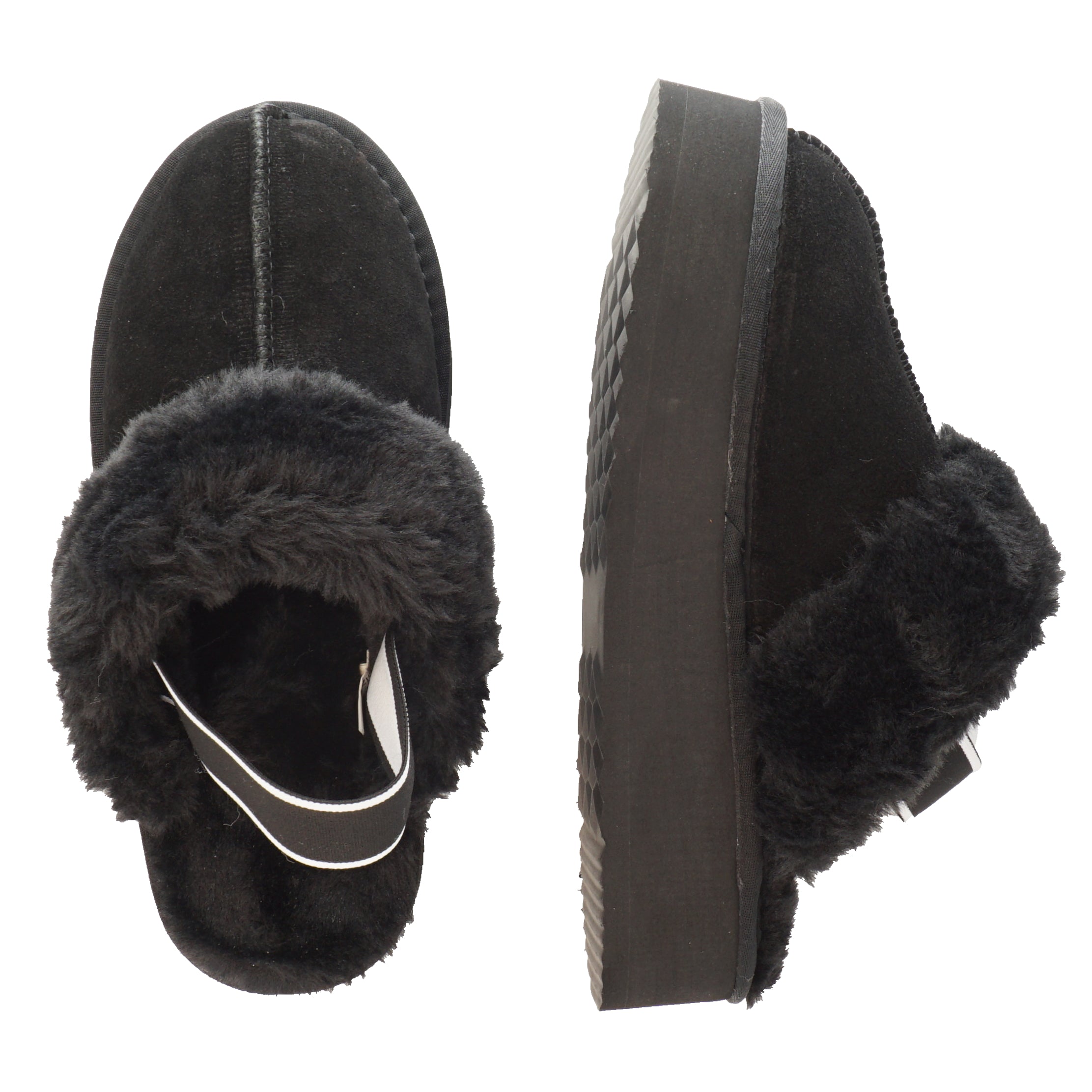 Slipper donna Claire color Nero in pelle scamosciata