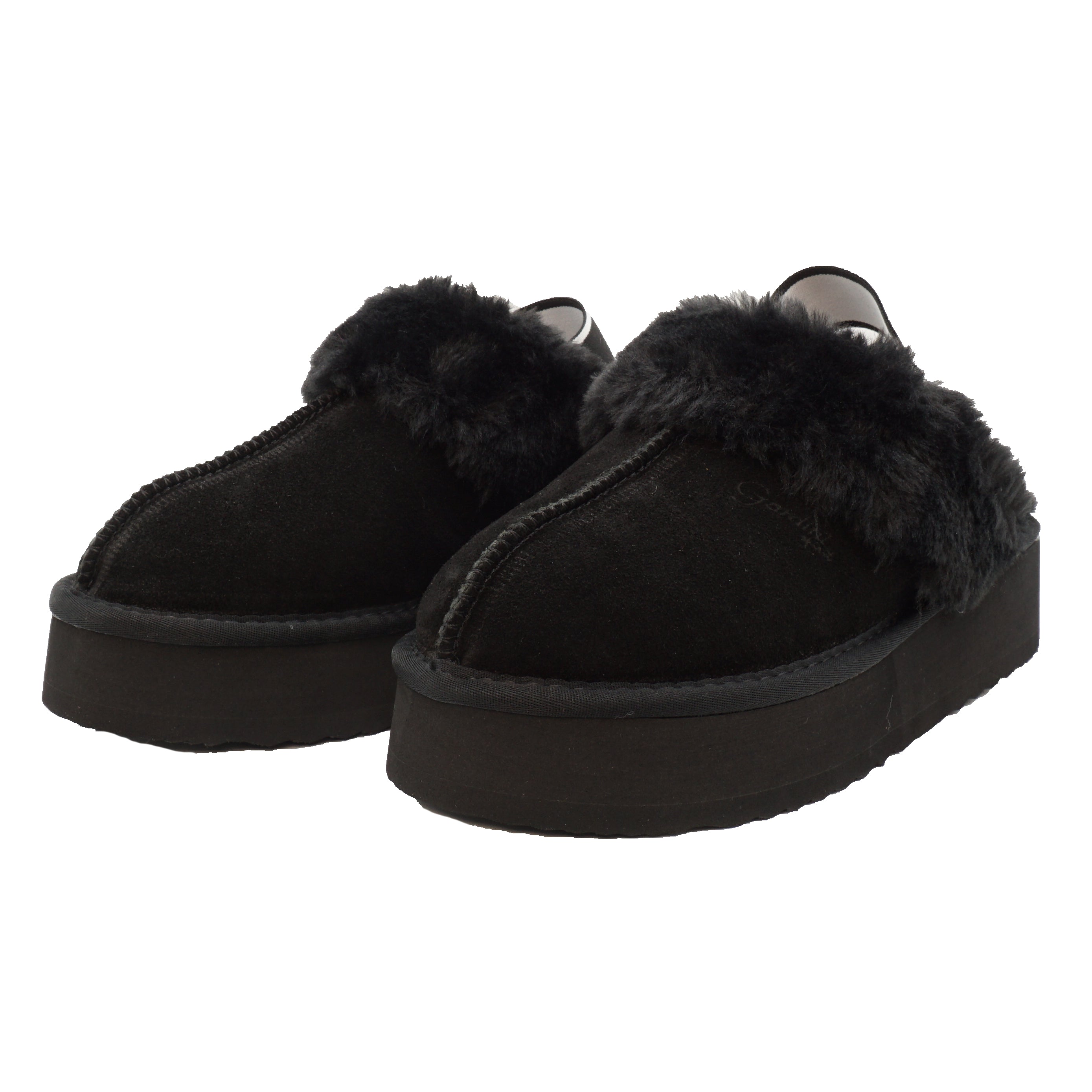 Slipper donna Claire color Nero in pelle scamosciata