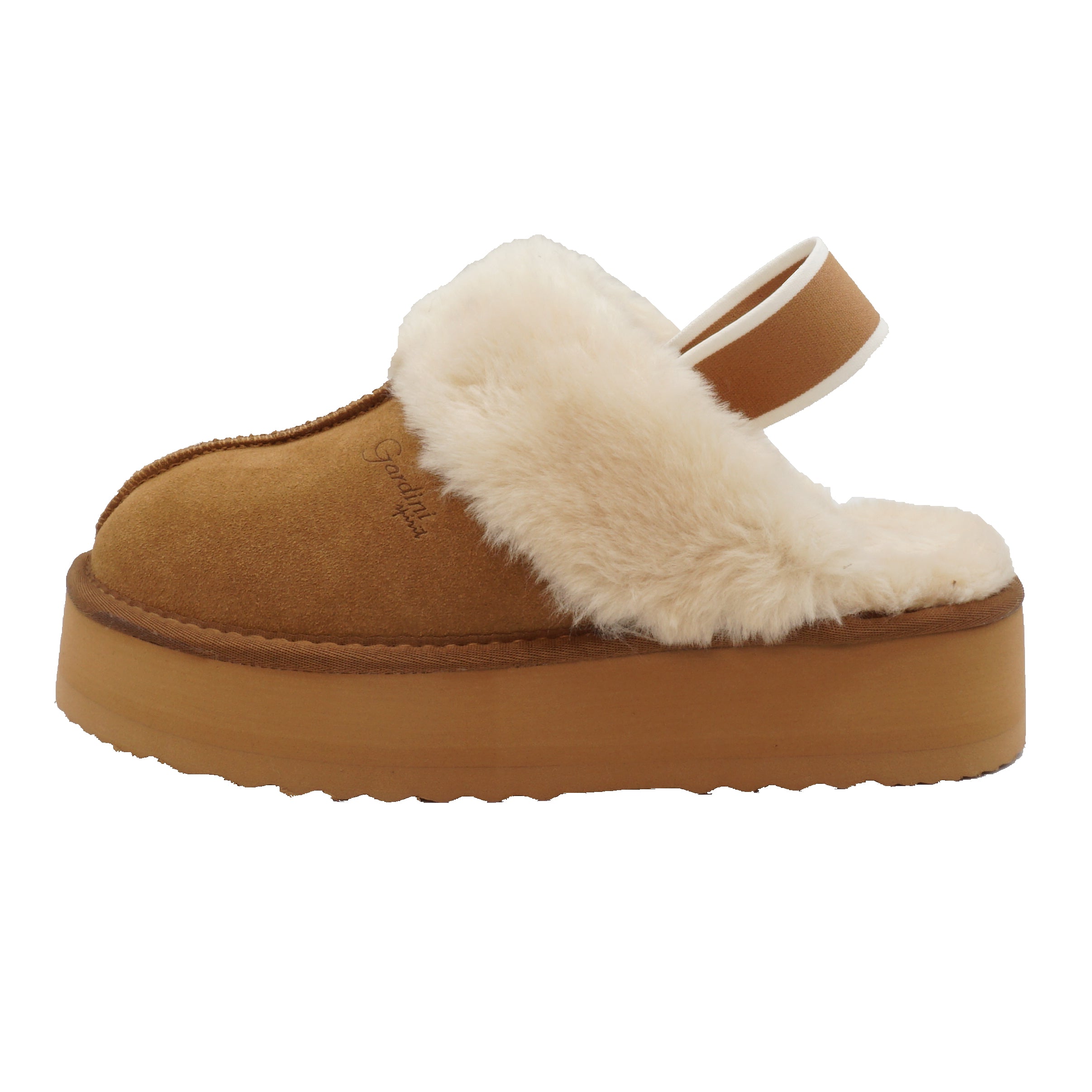 Slipper donna Claire color Camel in pelle scamosciata