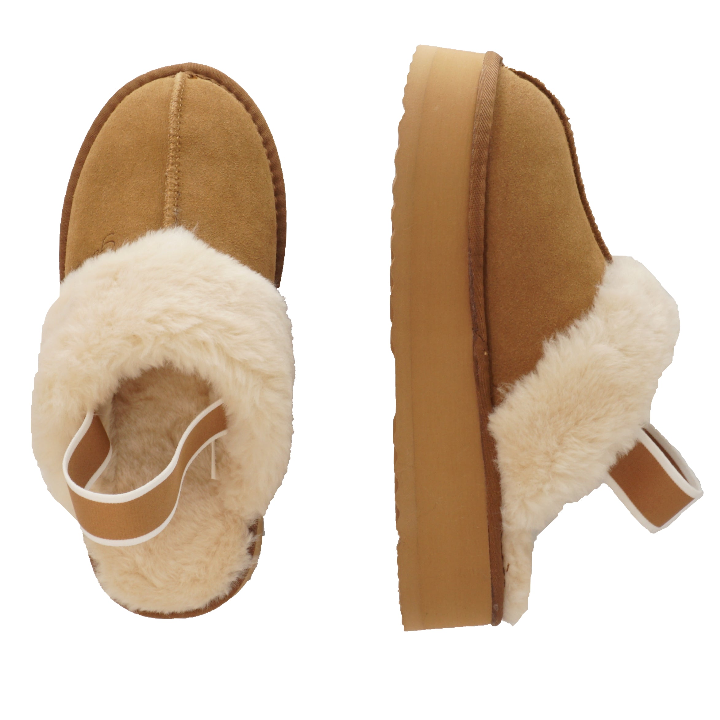 Slipper donna Claire color Camel in pelle scamosciata