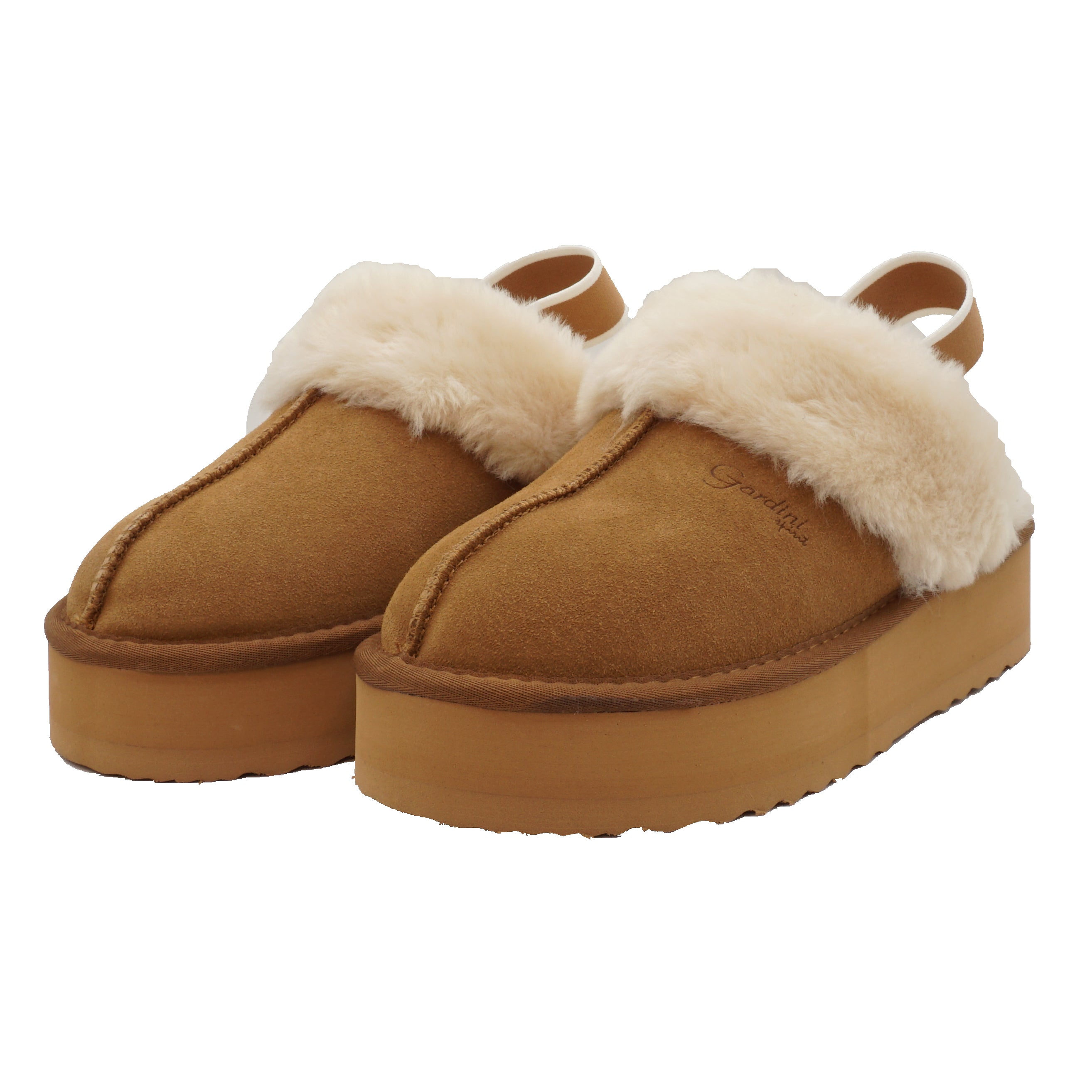 Slipper donna Claire color Camel in pelle scamosciata