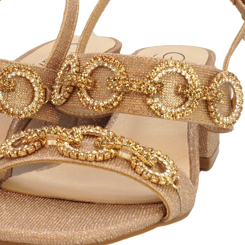 Sandali tacco gioiello oro Natalia