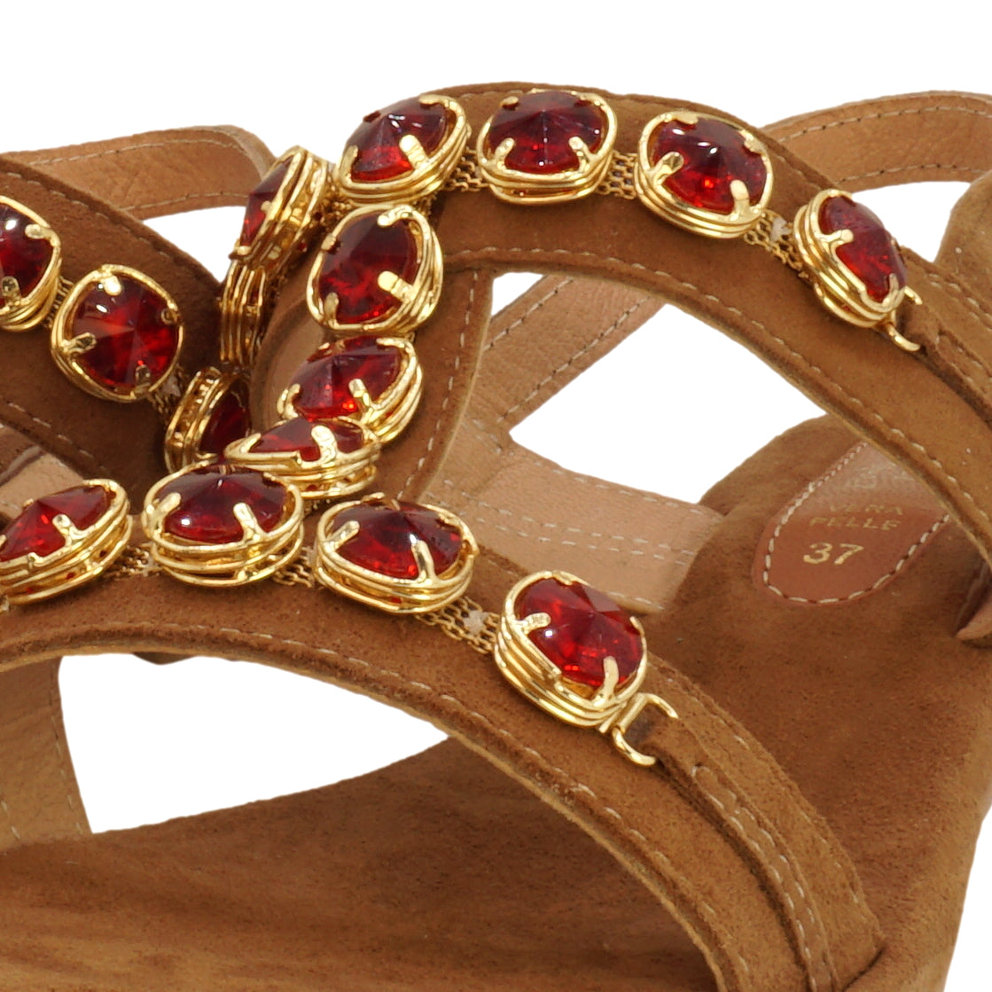 Sandales ouvertes Moira avec perles et pierres précieuses