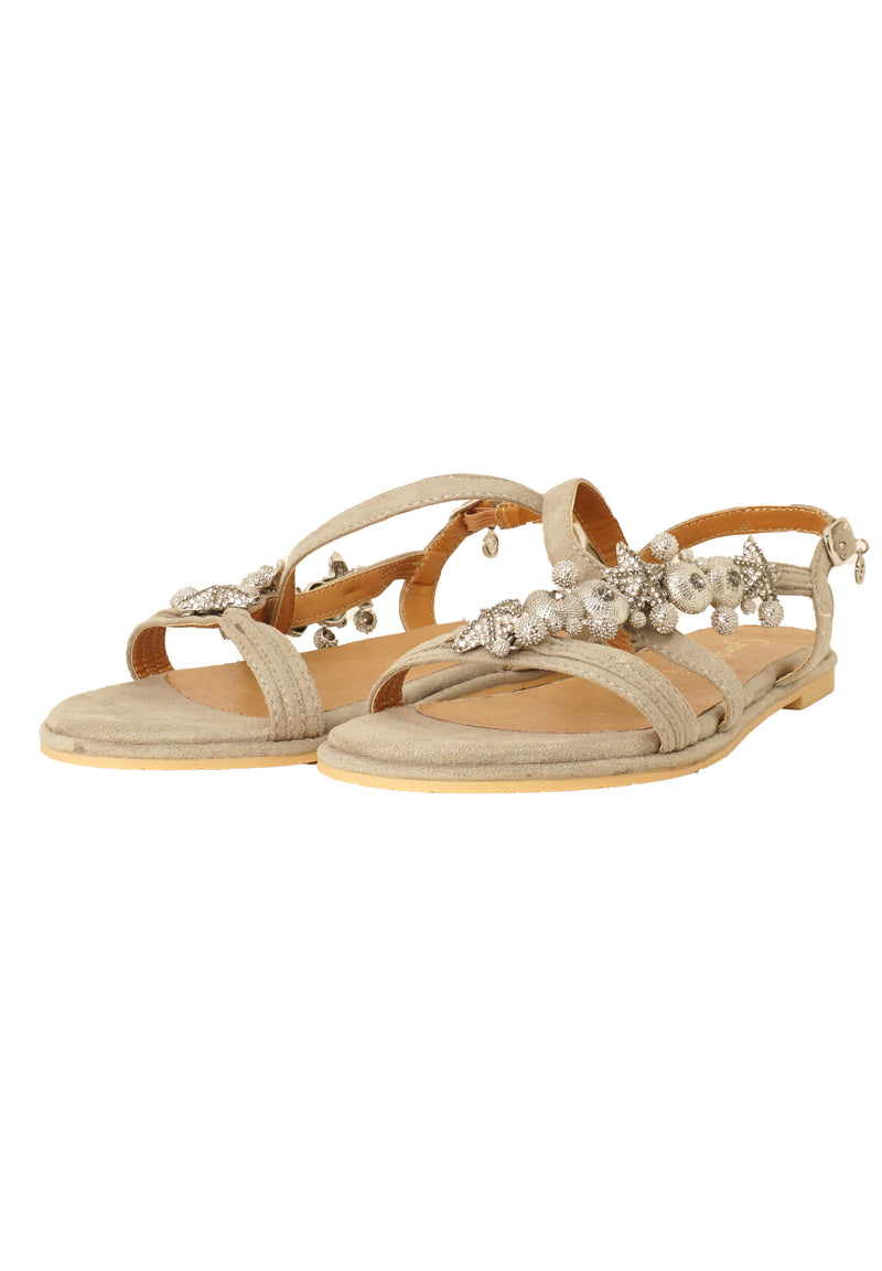 Sandali flat color grigio Brenda