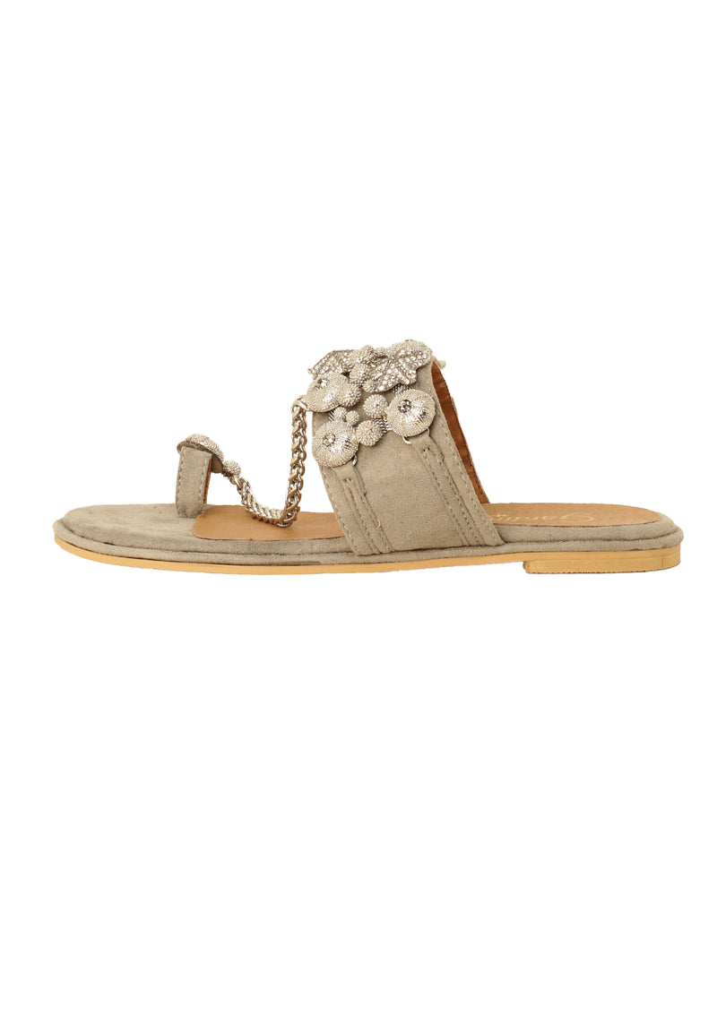 Sandali flat color grigio Wynona