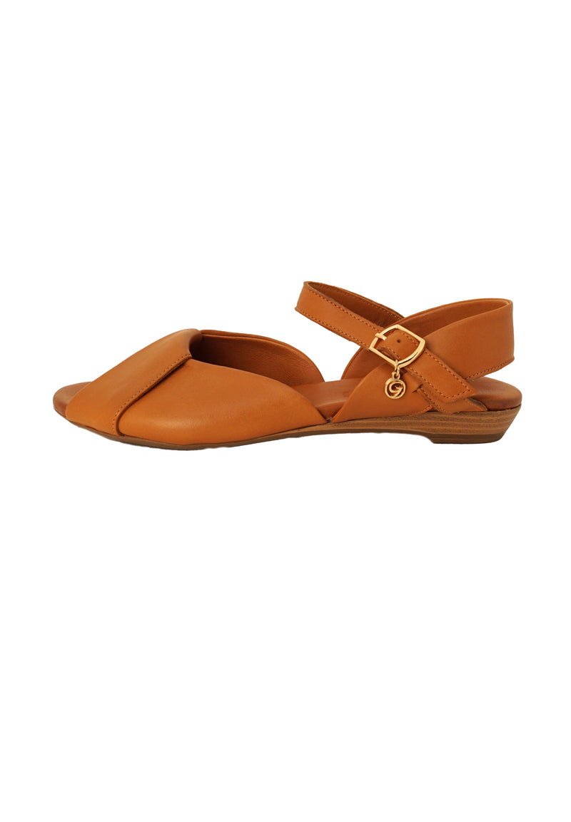 Sandali flat cuoio Monia