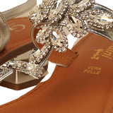 Sandali gioiello color argento Giuliana