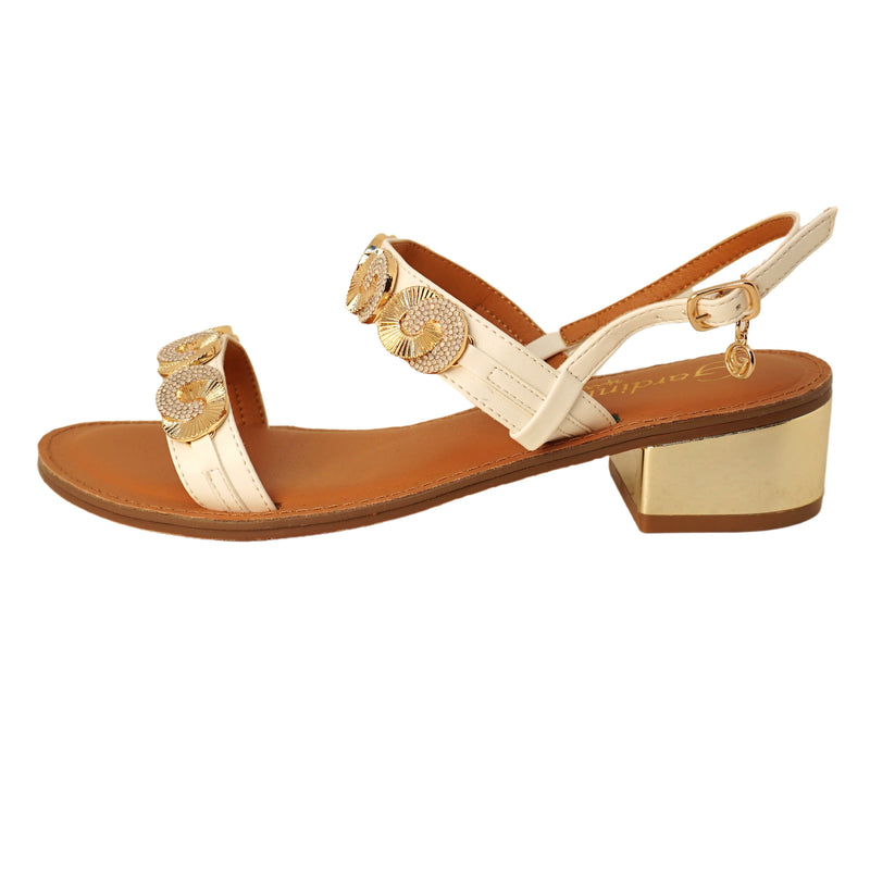 Sandali con tacco basso color bianco Berenice