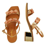 Sandali gioiello color oro rosa Malika
