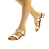 Sandali color bianco con tacco basso Janice