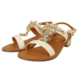 Sandali color bianco con tacco basso Janice