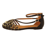 Sandali flat color nero Brenda