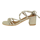 Sandali con tacco medio argento Joana